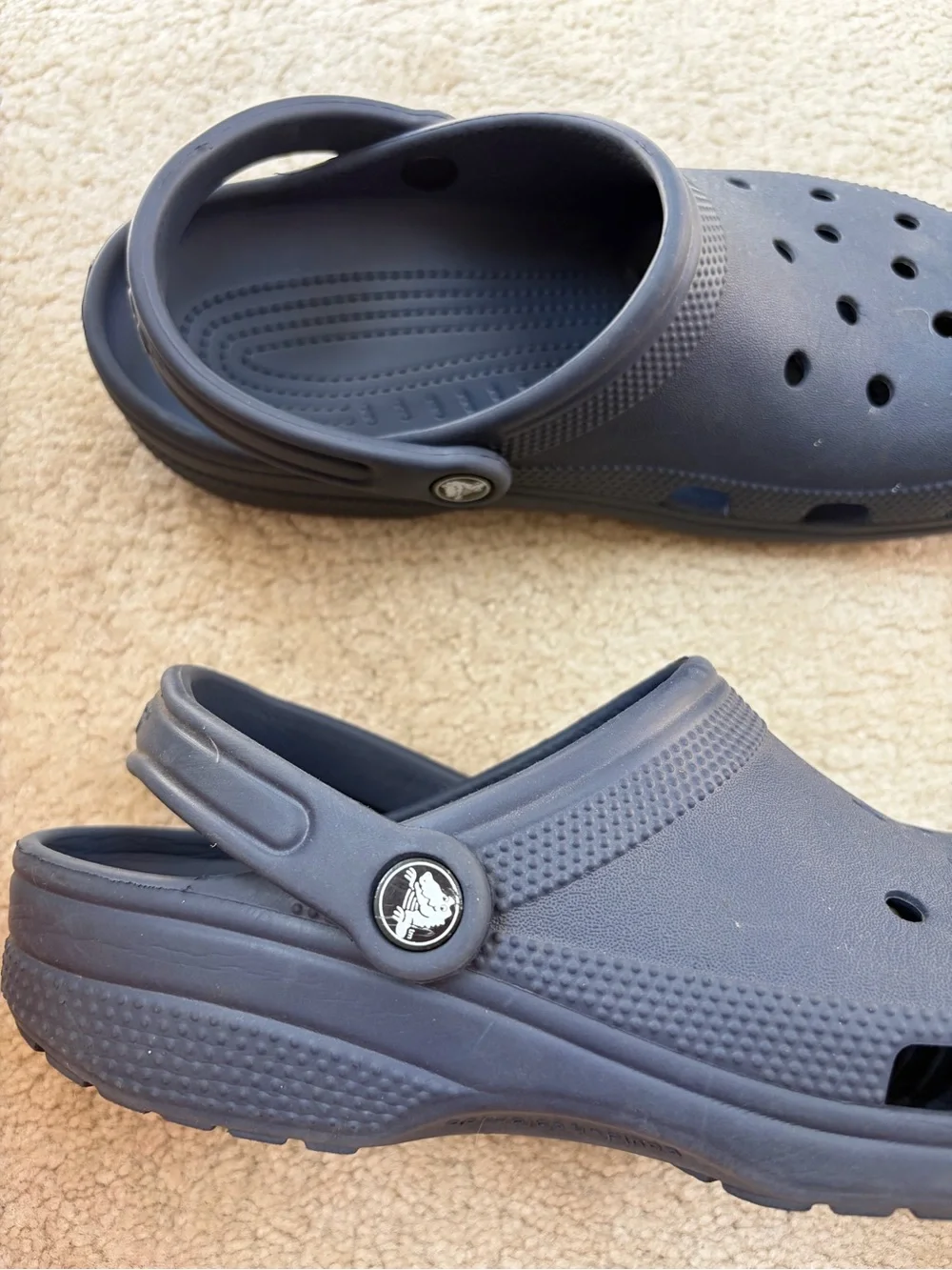 Crocs Size Men's 8, Women's 10 Navy Blue Clogs Sandals Outdoor Slip On